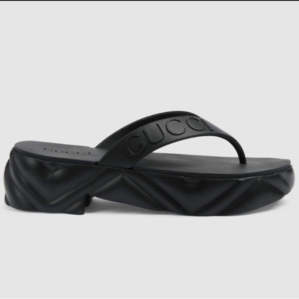 Gucci Black Platform Sandals Modern Design